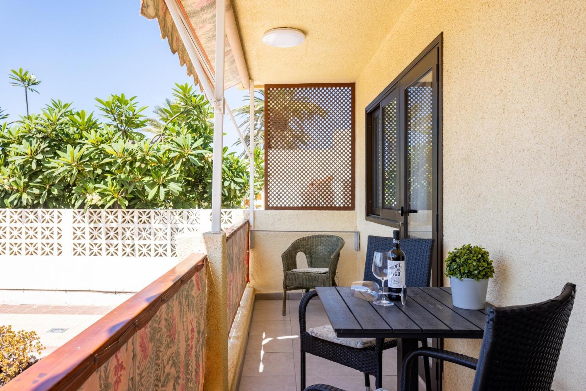לוס כריסטיאנוס Frontline Playa Las Vistas With Pool, Parking, Sea מראה חיצוני תמונה